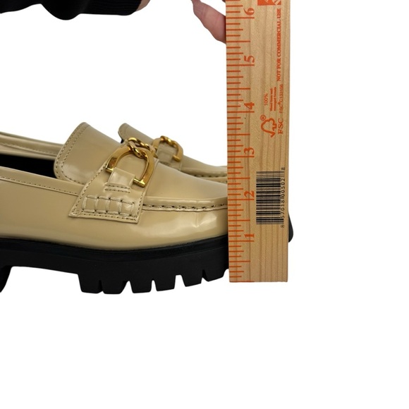 Nine West Womens Gemay 3 Patent Slip On Loafer Heels Shoes Comfort Neutral SZ 9M - Picture 15 of 16